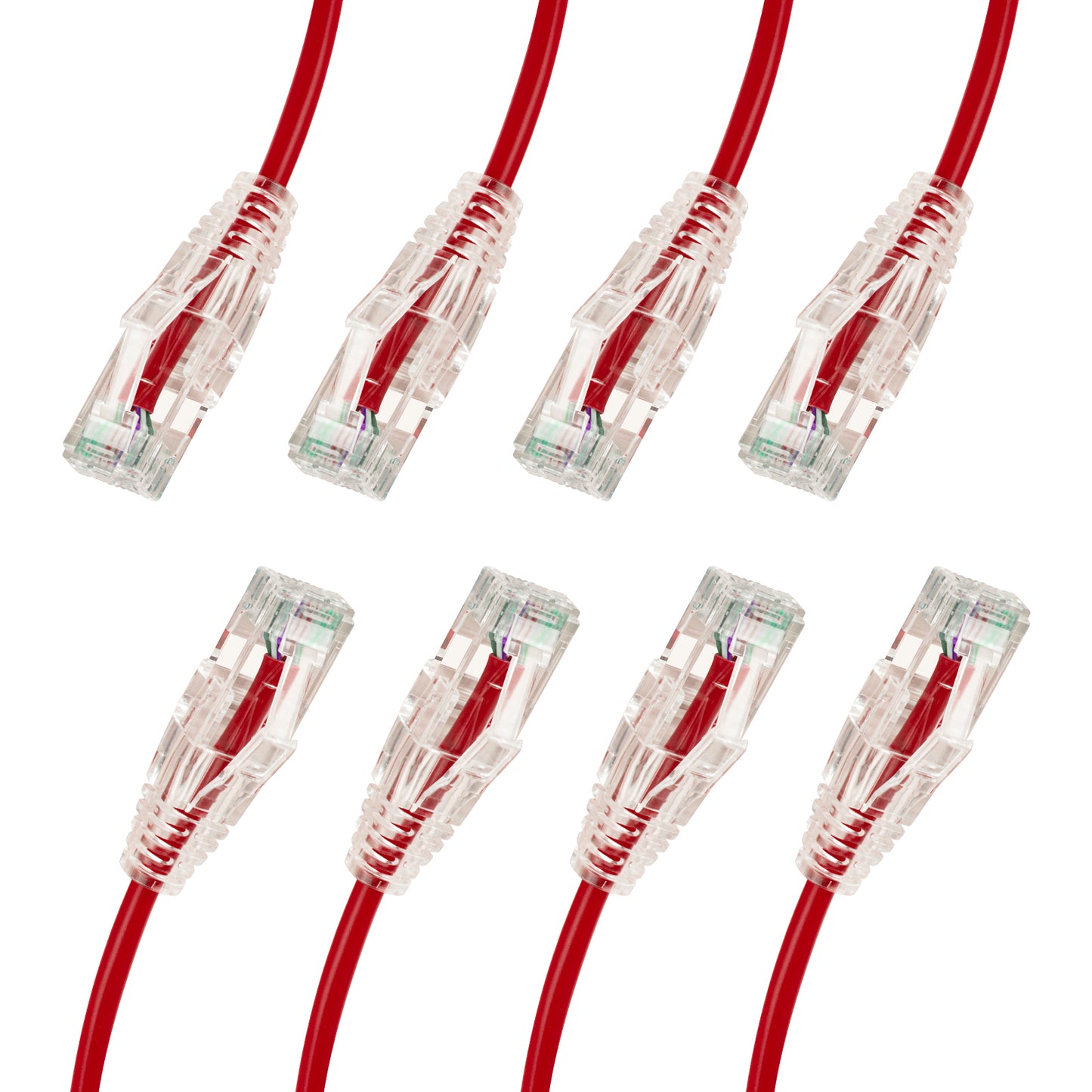 6-Pack 3.8mm*0.2m Barrier-free Short Shielded Cat6A Ethernet Cable -- Colorful