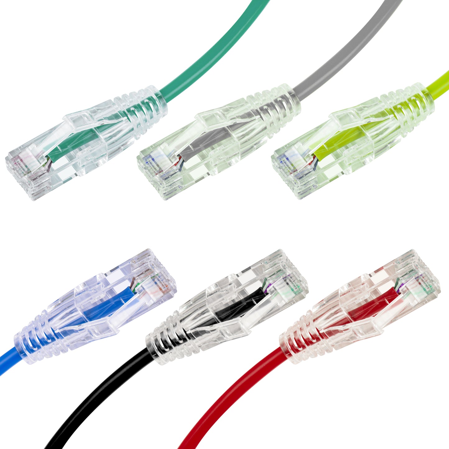 6-Pack 3.8mm*0.2m Barrier-free Short Shielded Cat6A Ethernet Cable -- Colorful