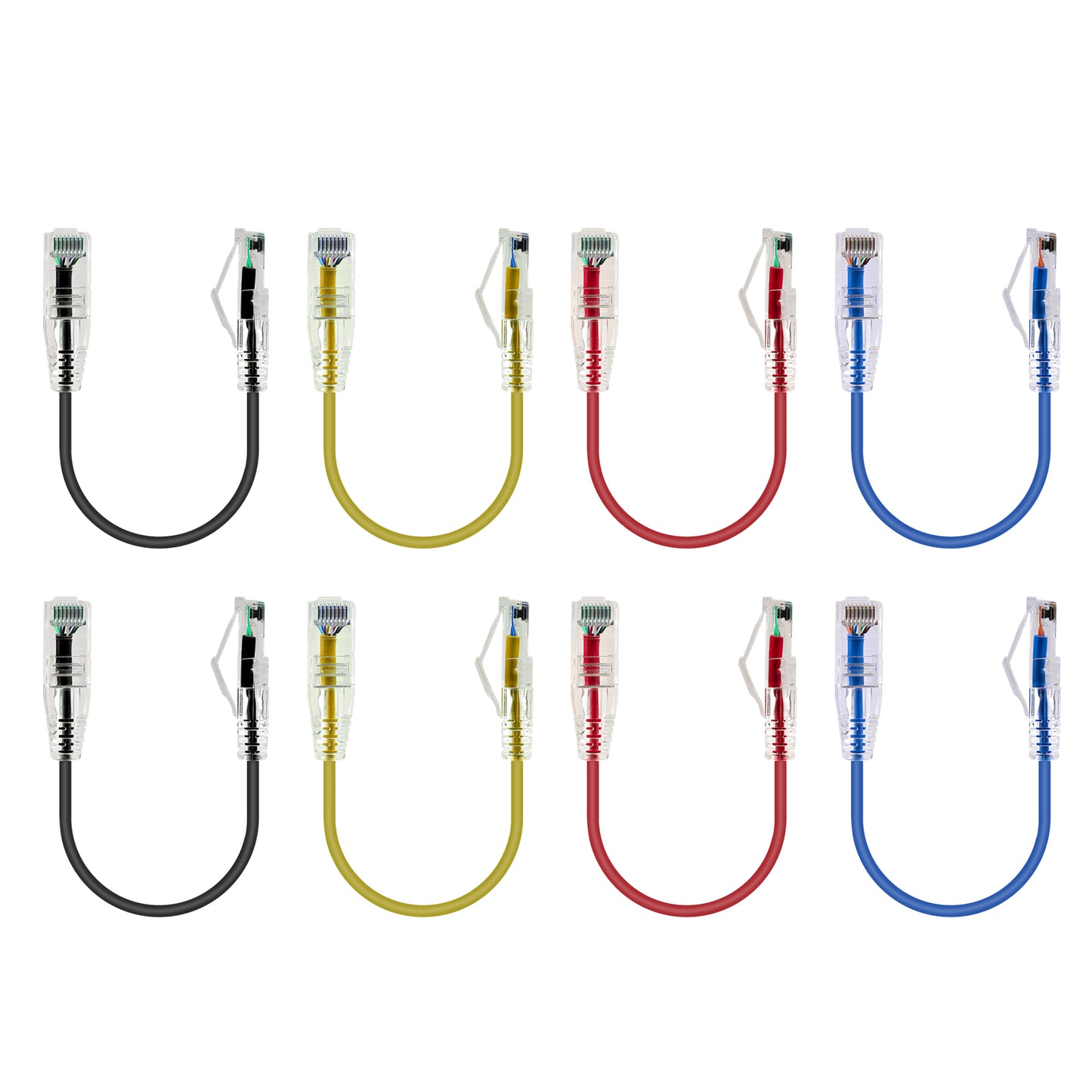 6-Pack 3.8mm*0.2m Barrier-free Short Shielded Cat6A Ethernet Cable -- Colorful