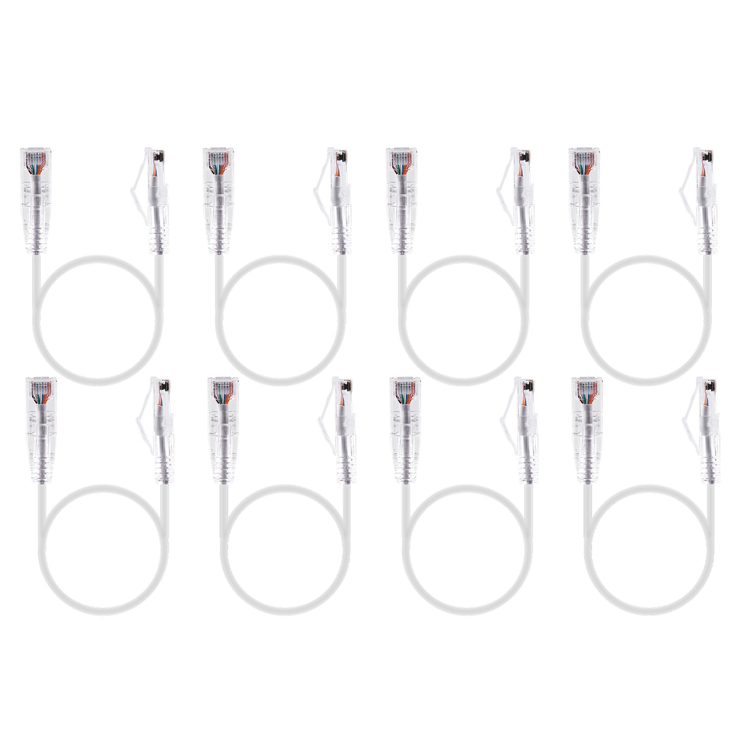 4-Pack 3.8mm*0.5m Snagless Short Shielded Cat6A Ethernet Cable