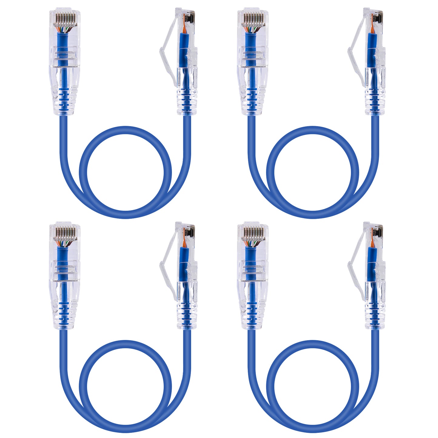 4-Pack 3.8mm*0.5m Barrier-free Short Shielded Cat6A Ethernet Cable -- Multiple Color Options