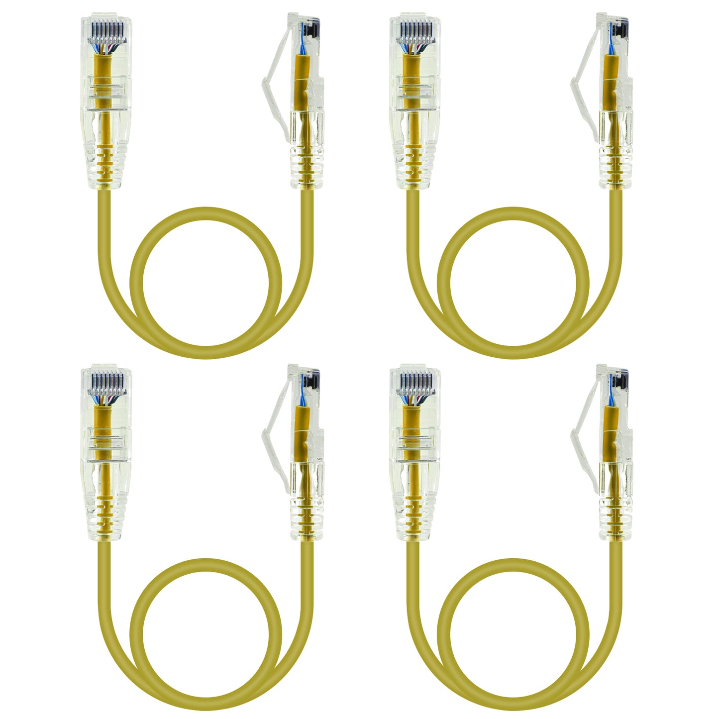 4-Pack 3.8mm*0.5m Barrier-free Short Shielded Cat6A Ethernet Cable -- Multiple Color Options