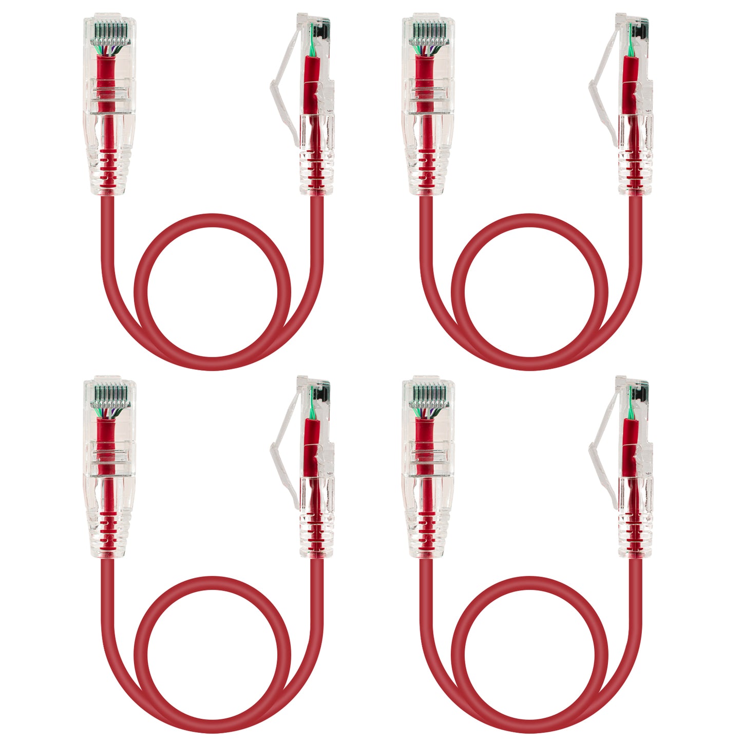 4-Pack 3.8mm*0.5m Barrier-free Short Shielded Cat6A Ethernet Cable -- Multiple Color Options