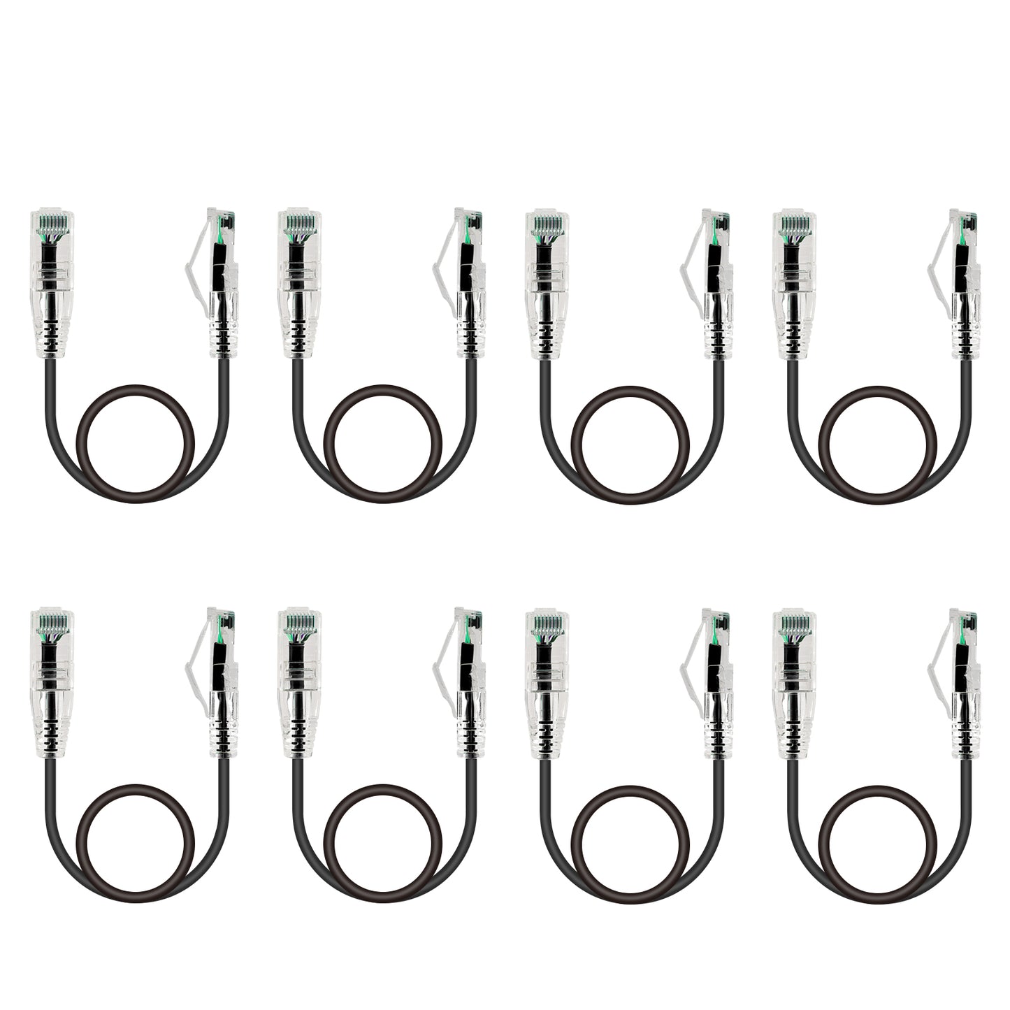 4-Pack 3.8mm*0.5m Barrier-free Short Shielded Cat6A Ethernet Cable -- Multiple Color Options