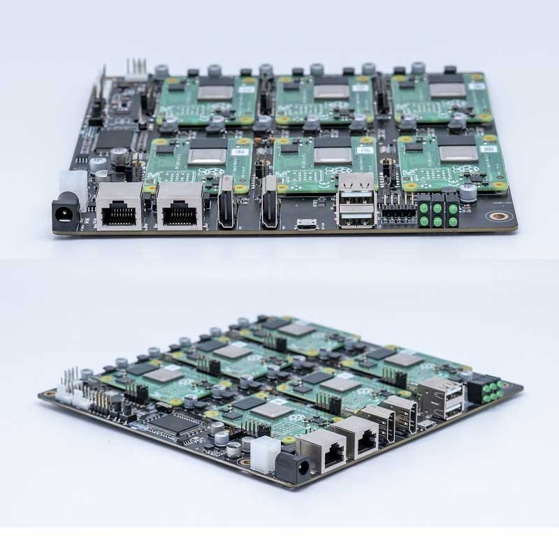 DeskPi Super6C Raspberry Pi CM4 Cluster Mini-ITX board 6 RPI CM4 suppo