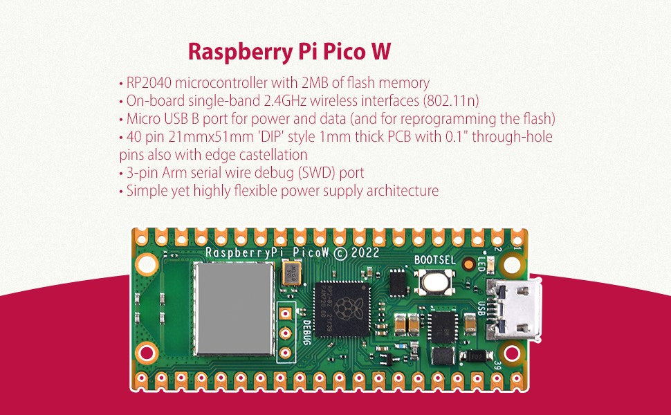 Raspberry Pi Pico /W board WH – DeskPi Store