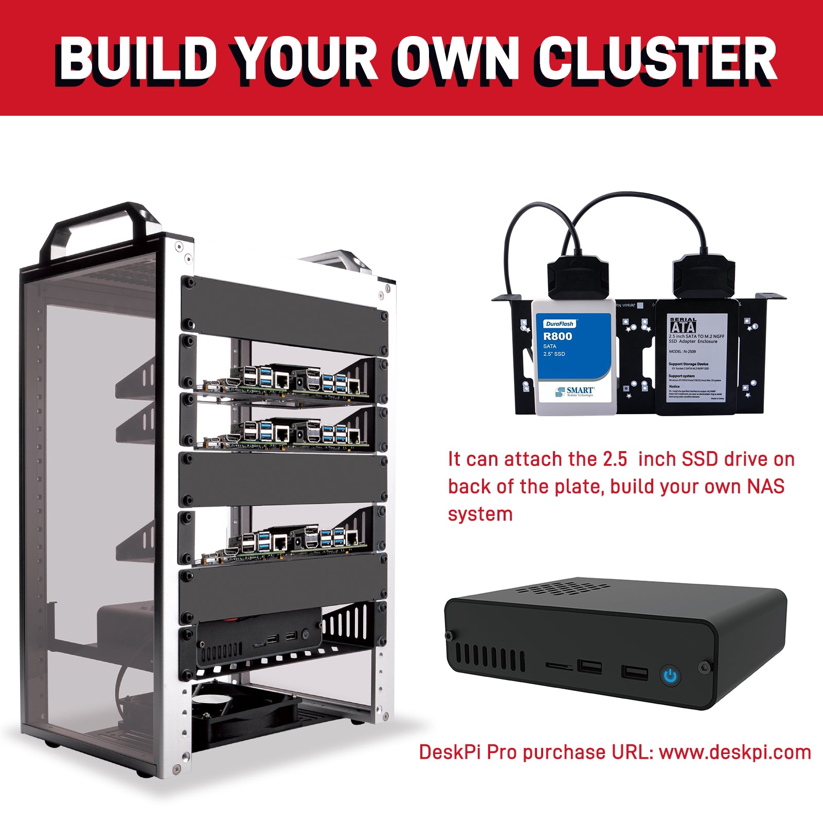 DeskPi RackMate T1 Rackmount, 10 Inch 8U Server Cabinet for Network, S ...