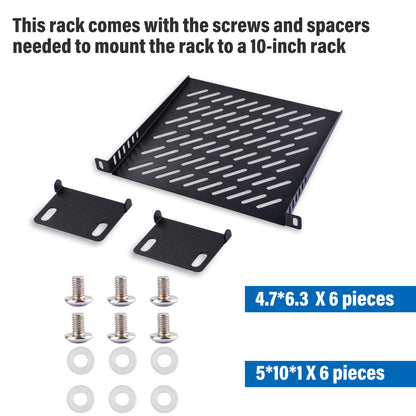 DeskPi RackMate Accessories Rack Shelf 10 inch 0.5U Rack