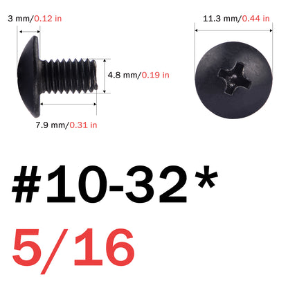 DeskPi RackMate Accessories #10-32 5/16 Black Screws for 10 Inch Server Cabinets