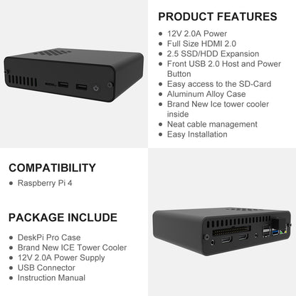 DeskPi Pro Set-top Box with Accessaries Kit