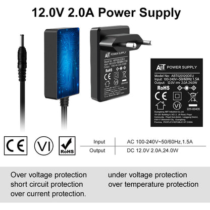 DeskPi 12V 2A USB Charger Power Supply For DeskPi Pro, EU/US/UK/AU Type C Cable