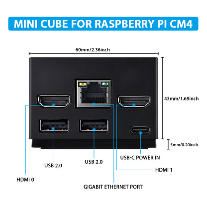 DeskPi Mini Cube for Raspberry Pi Compute Module 5/4 (CM5/CM4)