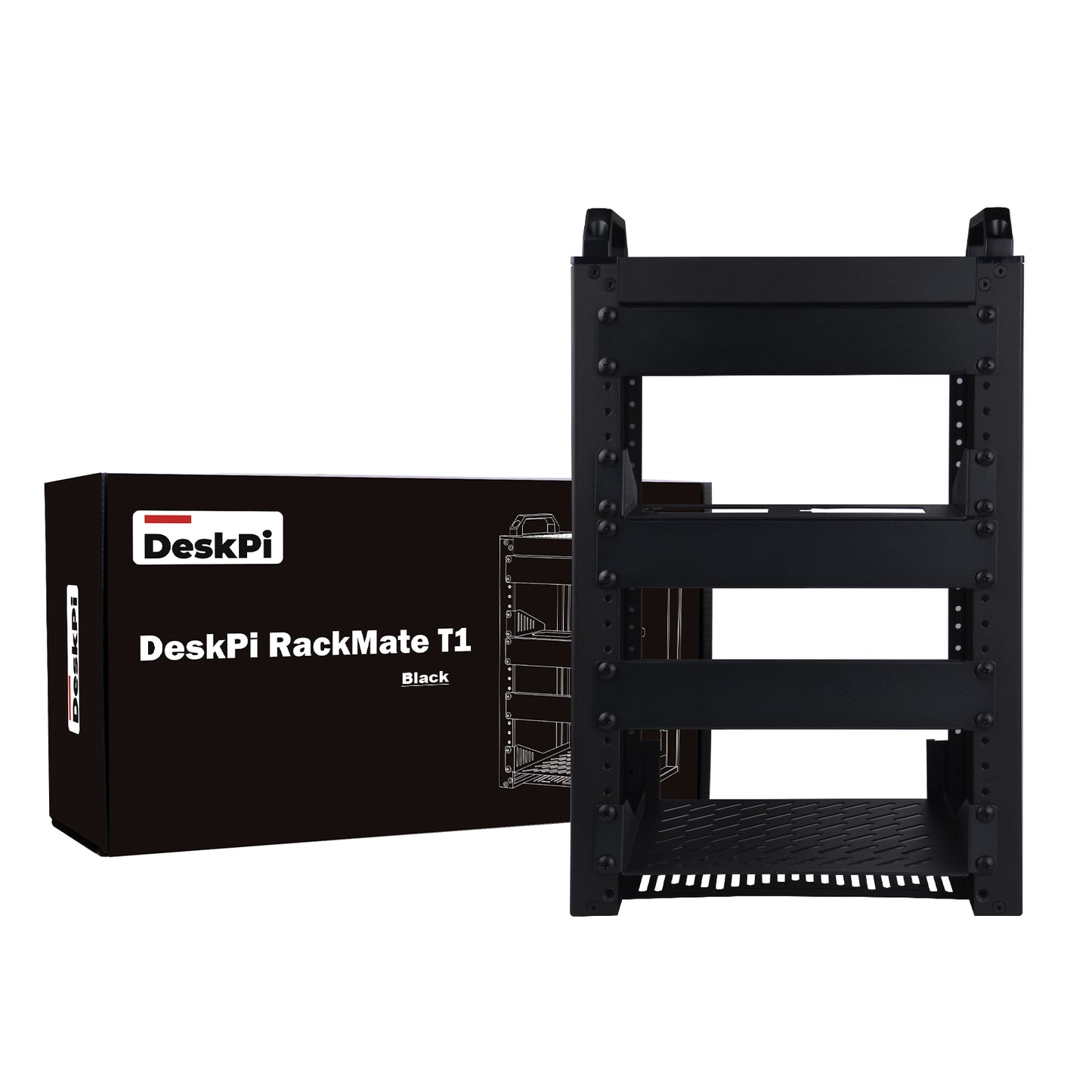 DeskPi RackMate T1-Black Rackmount, 10 Inch 8U Server Cabinet for Network, Servers, Audio and Video Equipment