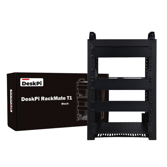 DeskPi RackMate T1-Black Rackmount, 10 Inch 8U Server Cabinet for Network, Servers, Audio and Video Equipment
