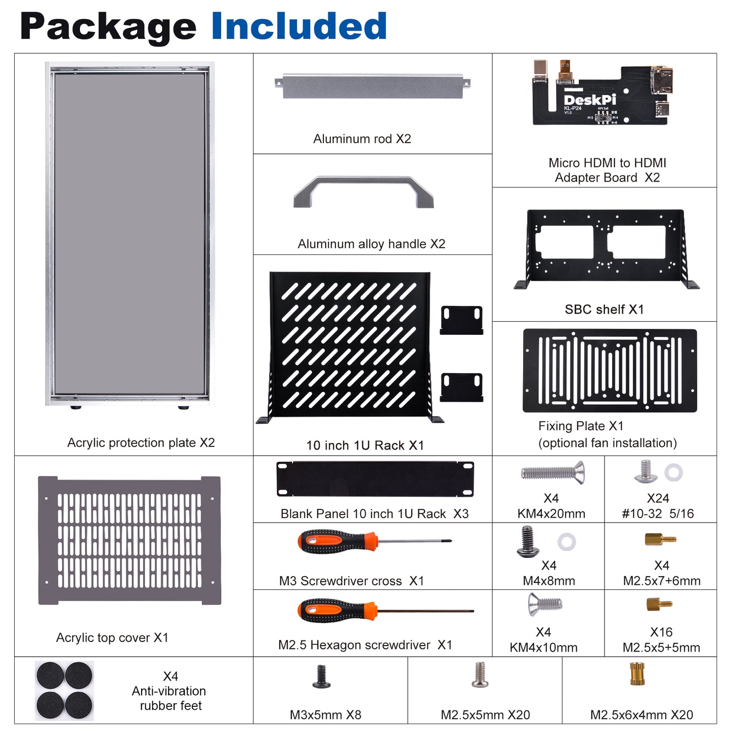 DeskPi RackMate T1 Rackmount, 10 Inch 8U Server Cabinet for Network, Servers, Audio, and Video Equipment