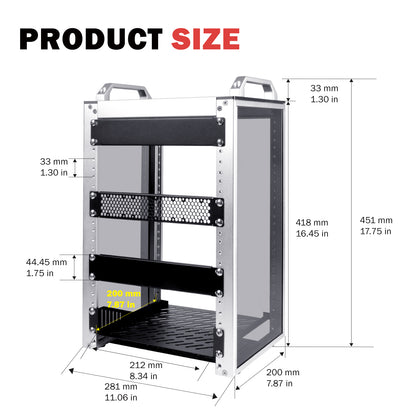 DeskPi RackMate T1 Rackmount, 10 Inch 8U Server Cabinet for Network, Servers, Audio, and Video Equipment