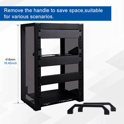 DeskPi RackMate T1-Black Rackmount, 10 Inch 8U Server Cabinet for Network, Servers, Audio and Video Equipment