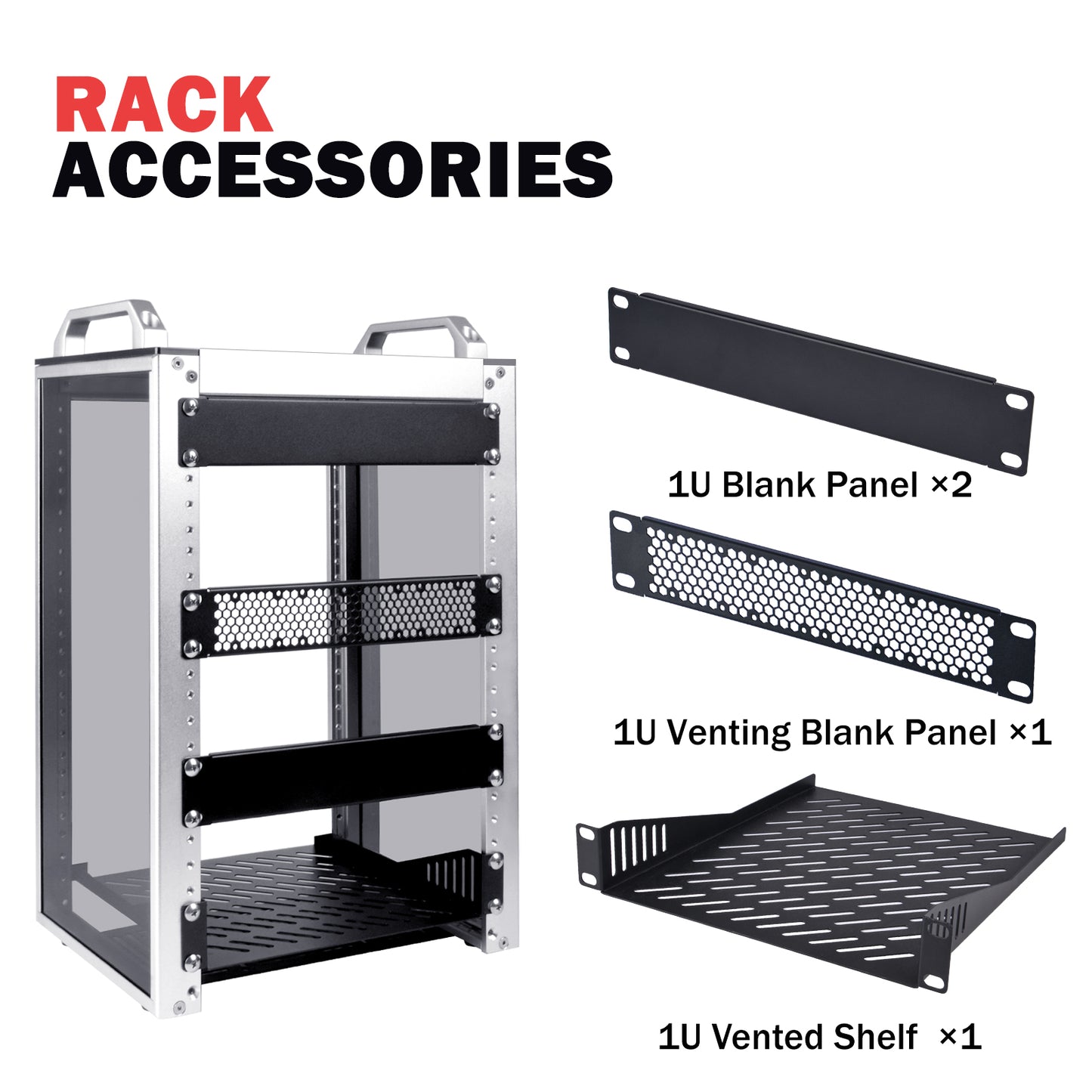 DeskPi RackMate T1 Rackmount, 10 Inch 8U Server Cabinet for Network, Servers, Audio, and Video Equipment