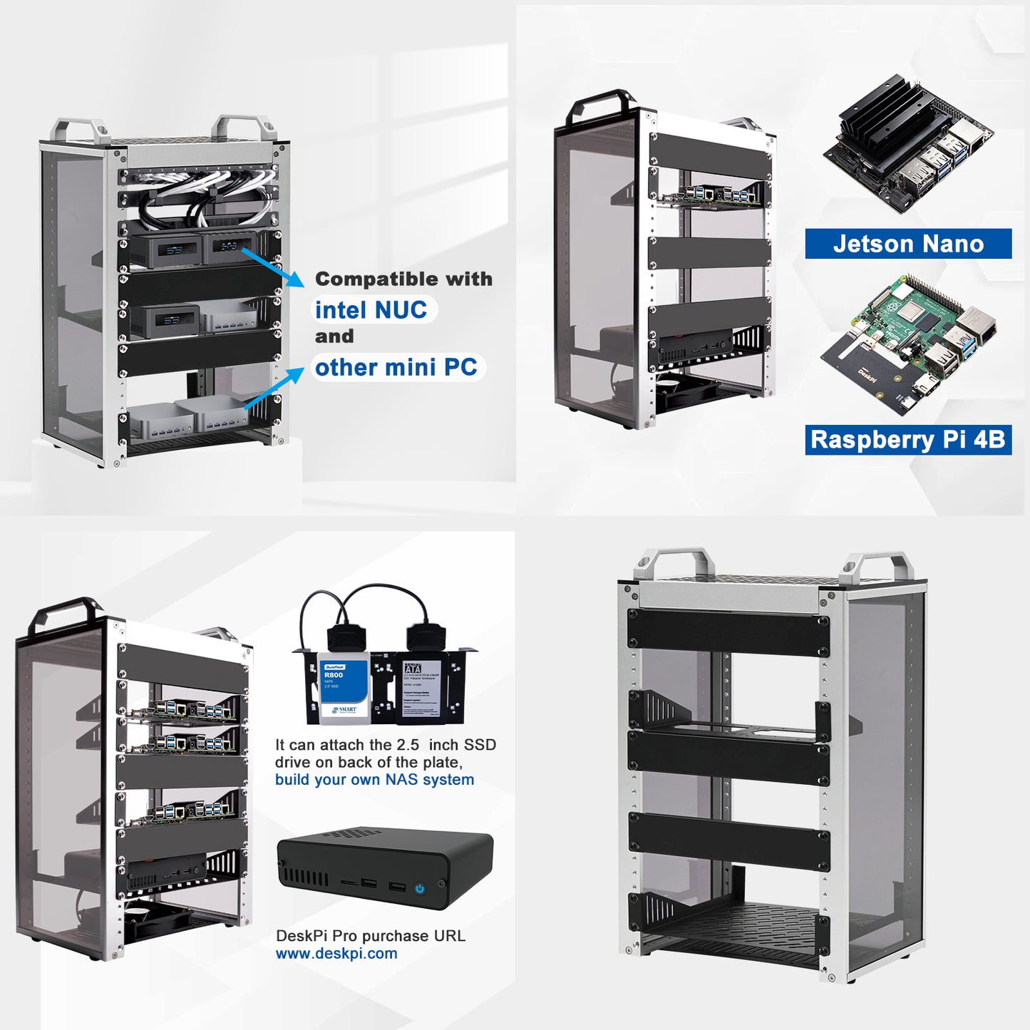 DeskPi RackMate T1 Rackmount, 10 Inch 8U Server Cabinet for Network, Servers, Audio, and Video Equipment