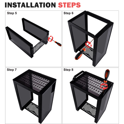 DeskPi RackMate T1 Light Version, 10 Inch Black 8U Server Cabinet for Network, Servers, Audio and Video Equipment