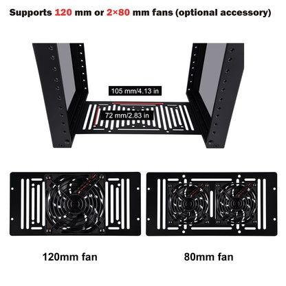 DeskPi RackMate T1 Light Version, 10 Inch Black 8U Server Cabinet for Network, Servers, Audio and Video Equipment
