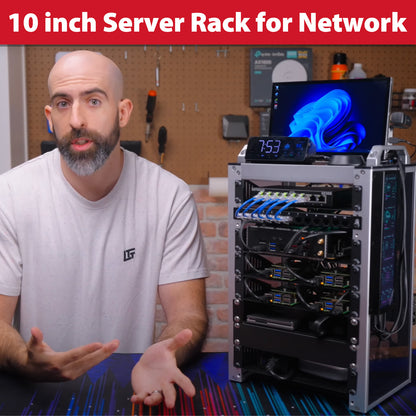 DeskPi RackMate T1 Rackmount, 10 Inch 8U Server Cabinet for Network, Servers, Audio, and Video Equipment