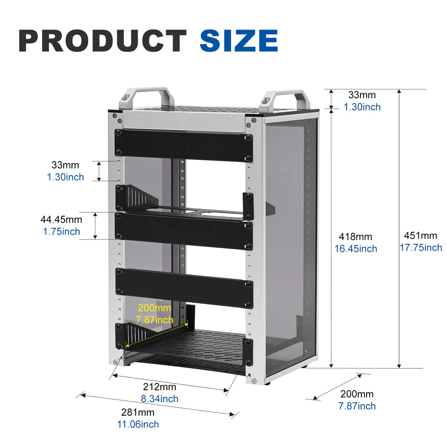 DeskPi RackMate T1 Rackmount, 10 Inch 8U Server Cabinet for Network, Servers, Audio, and Video Equipment