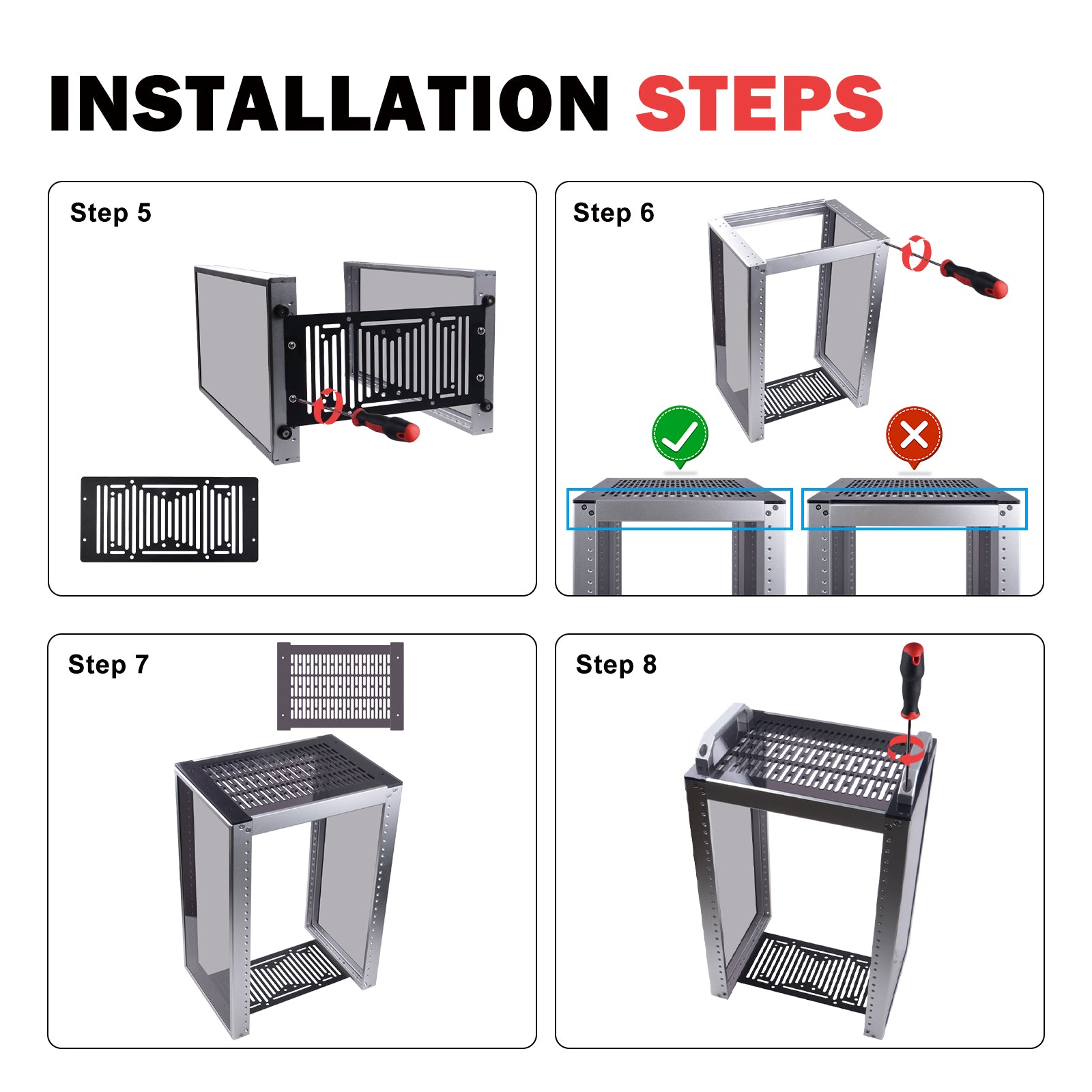 DeskPi RackMate T1 Rackmount, 10 Inch 8U Server Cabinet for