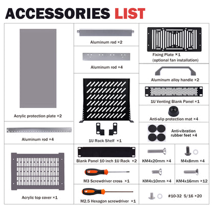 DeskPi RackMate T1 Rackmount, 10 Inch 8U Server Cabinet for Network, Servers, Audio, and Video Equipment