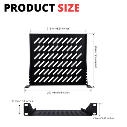 DeskPi RackMate Accessories Rack Shelf 10 inch 1U Rack for T0/T1 Server Cabinet