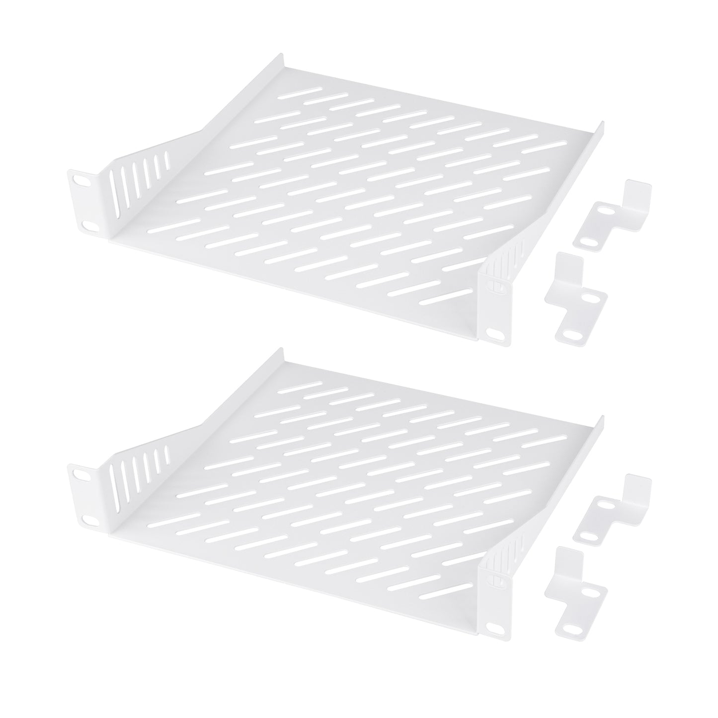 DeskPi Rackmate 1U Rack Shelf, White 10 inch Vented Rack Mount Cantilever Tray for T0/T1 Server Cabinets