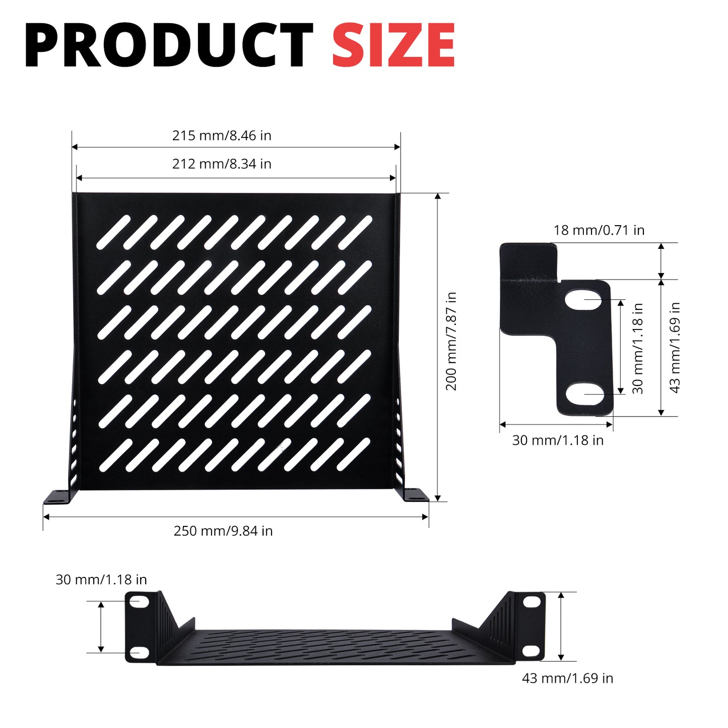 DeskPi RackMate Accessories Rack Shelf 10 inch 1U Rack for T0/T1 Server Cabinet