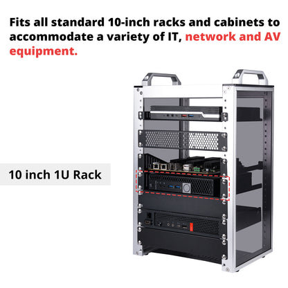 DeskPi RackMate Accessories Rack Shelf 10 inch 1U Rack for T0/T1 Server Cabinet