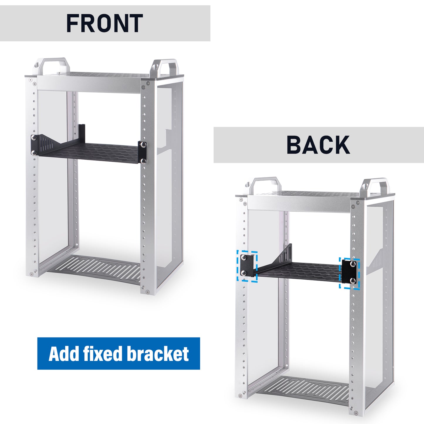 DeskPi RackMate Accessories Rack Shelf 10 inch 1U Rack for T0/T1 Server Cabinet