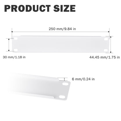 DeskPi Rackmate White 10" 1U Blank Panel for T0/T1/T2 Server Cabinets