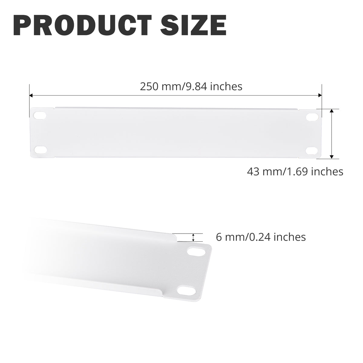 DeskPi Rackmate White 10" 1U Blank Panel for T0/T1/T2 Server Cabinets