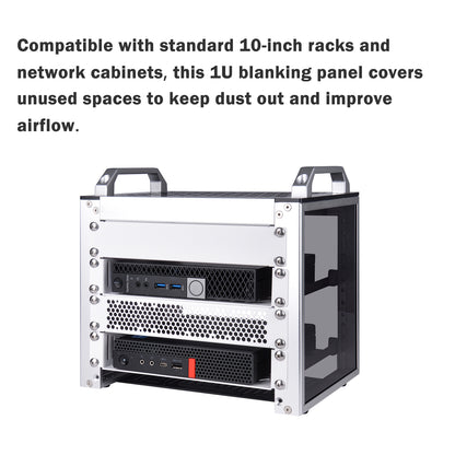 DeskPi Rackmate White 10" 1U Blank Panel for T0/T1/T2 Server Cabinets
