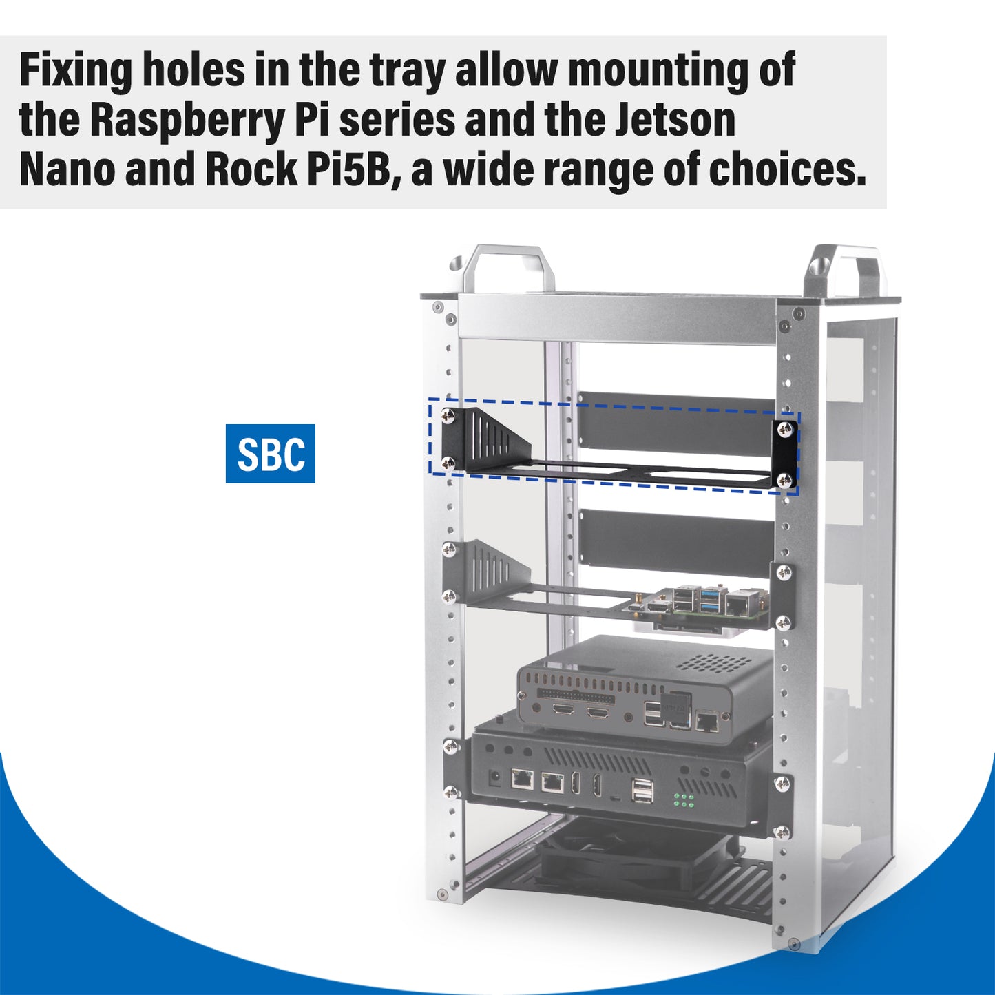 DeskPi RackMate Accessories SBC Shelf 10 inch 1U Rack