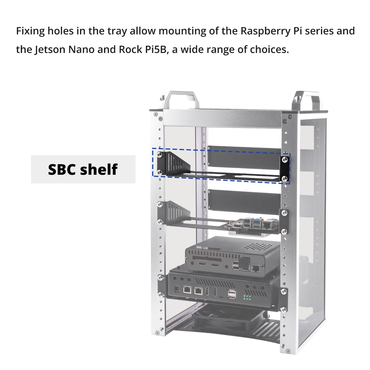 DeskPi RackMate Accessories SBC Shelf 10 inch 1U Rack