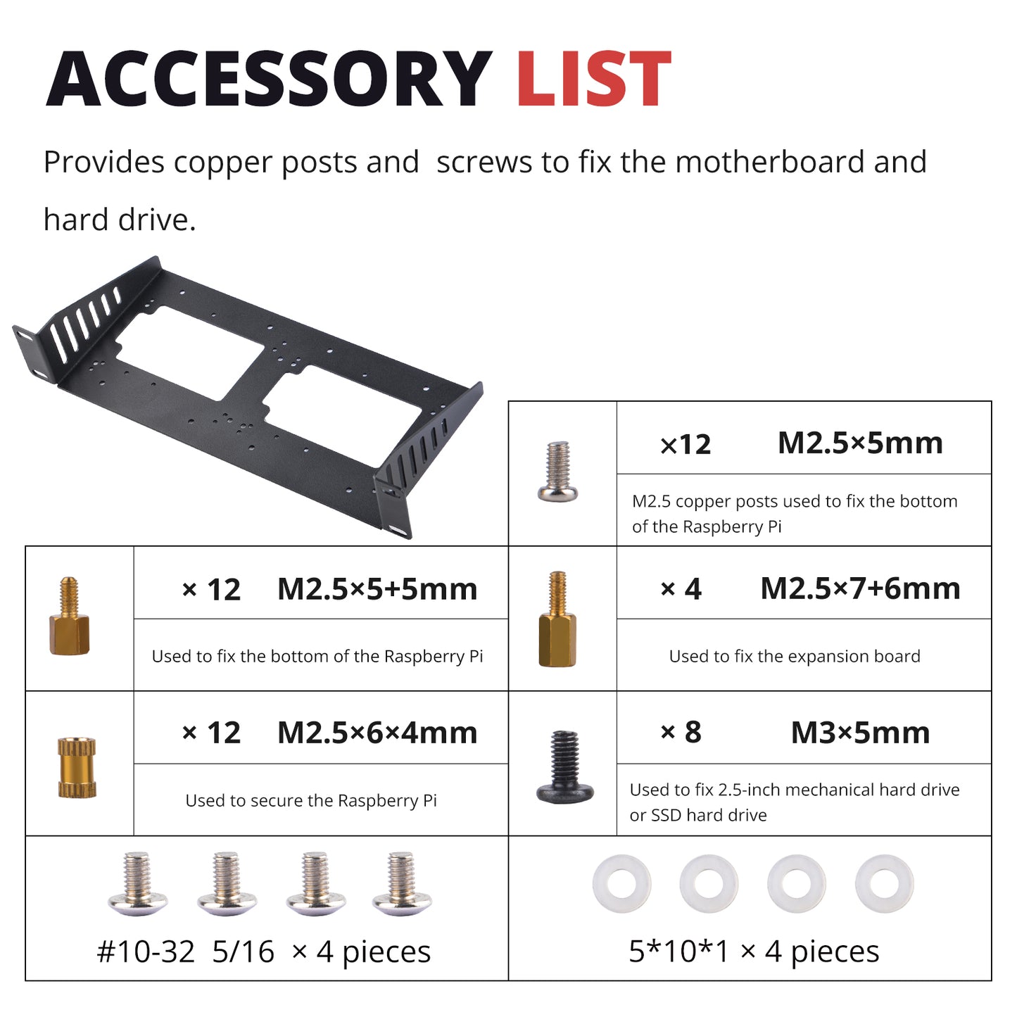DeskPi RackMate Accessories SBC Shelf 10 inch 1U Rack