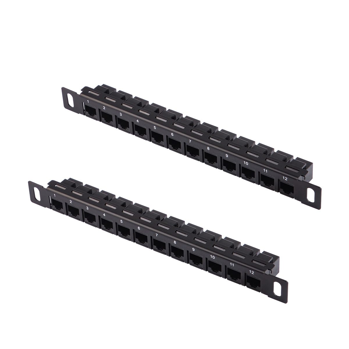 DeskPi Rackmate Accessories 12 Port Patch Panel, 10inch 0.5U CAT6 Network Patch Panel