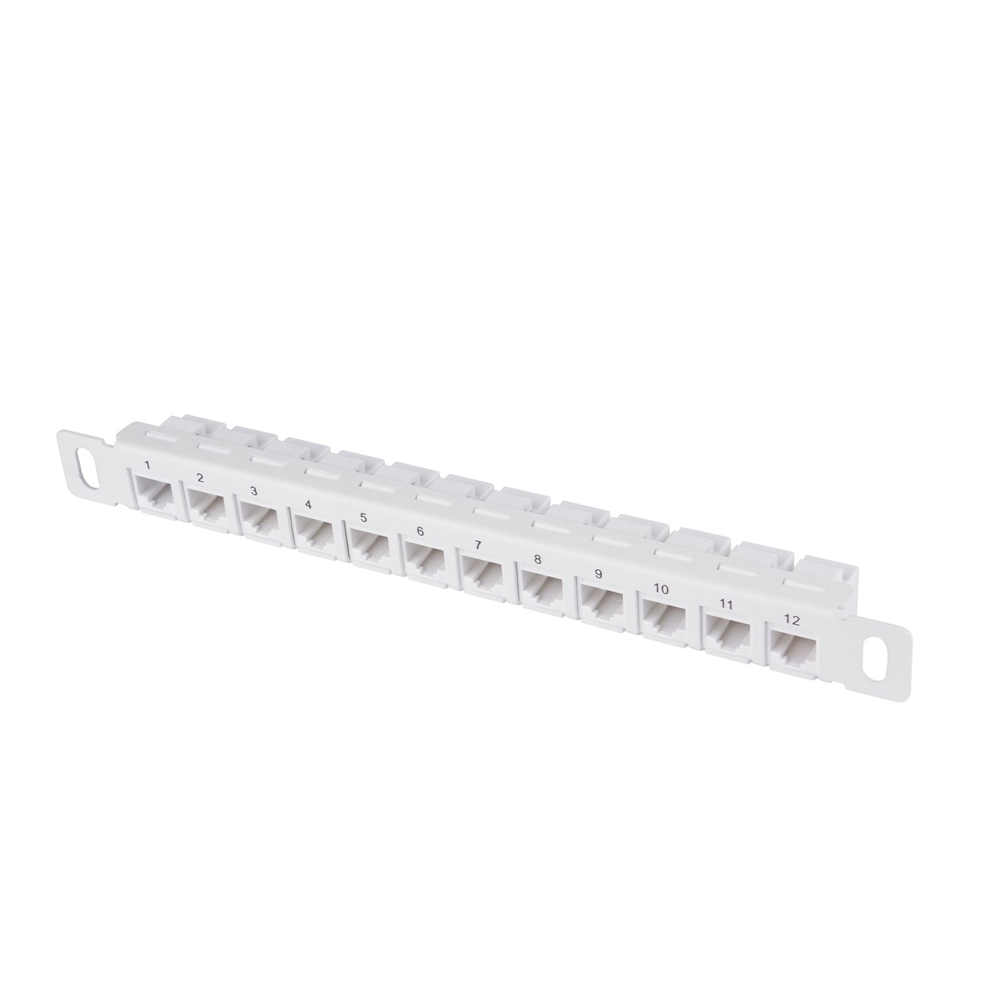 DeskPi Rackmate 12 Port CAT6 Network Patch Panel, White 10inch 0.5U Patch Panel for T0/T1/T2 Server Cabinets