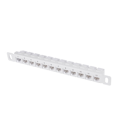 DeskPi Rackmate 12 Port CAT6 Network Patch Panel, White 10inch 0.5U Patch Panel for T0/T1/T2 Server Cabinets