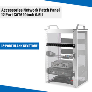 DeskPi Rackmate Accessories Network Patch Panel 12 Port CAT6 10inch 0.5U