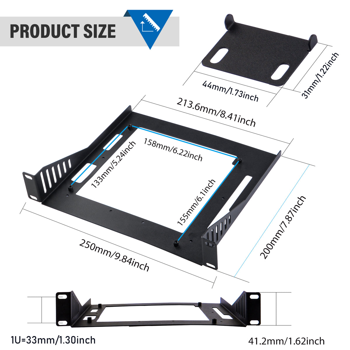 DeskPi RackMate Accessories Mini ITX Shelf 10 inch 1U Rack – DeskPi Store