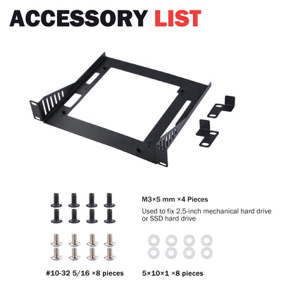 DeskPi RackMate Accessories Mini ITX Shelf 10 inch 1U Rack, support Mini-ITX Motherboard / Super6C