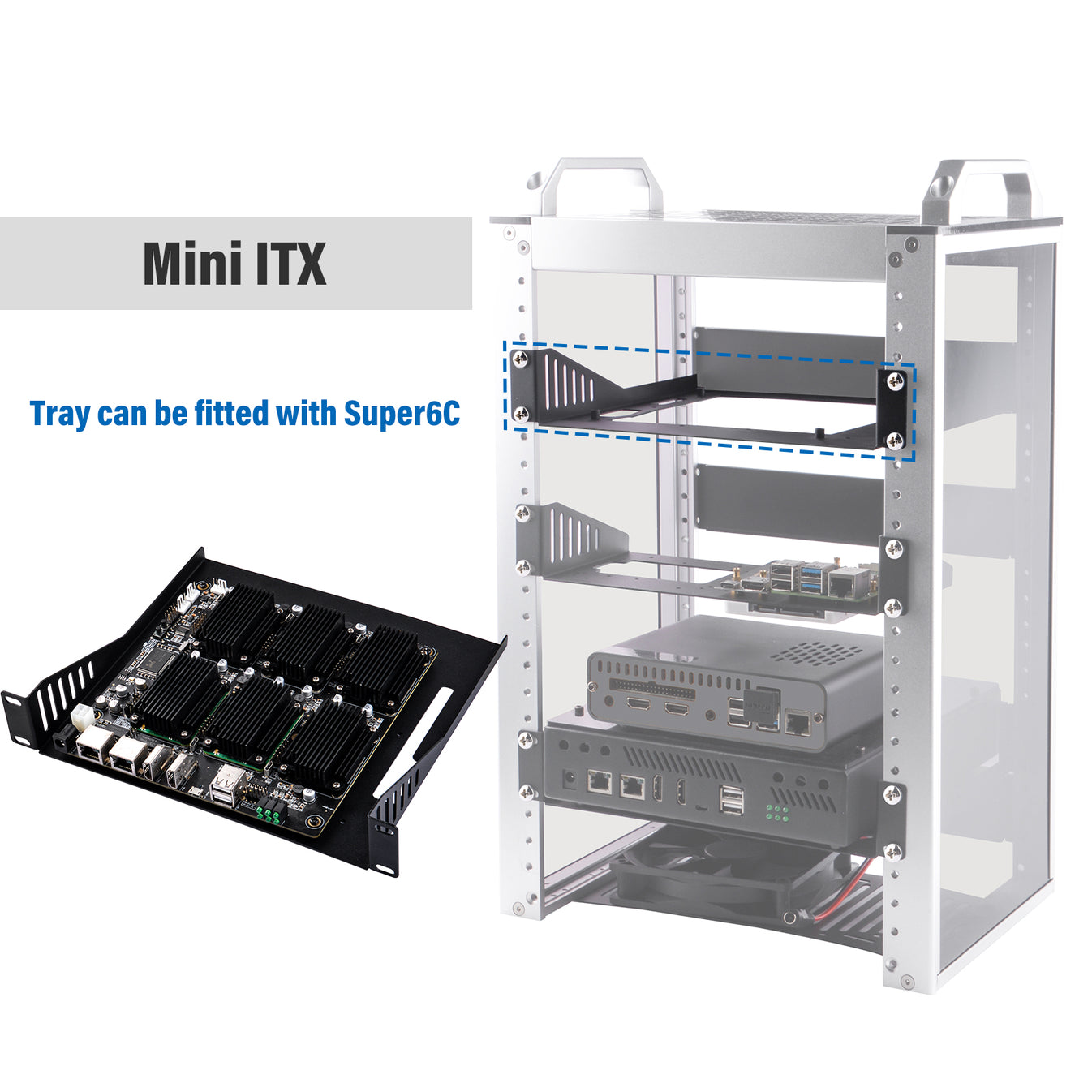 DeskPi RackMate Accessories Mini ITX Shelf 10 inch 1U Rack – DeskPi Store