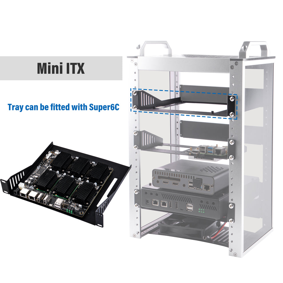 DeskPi RackMate Accessories Mini ITX Shelf 10 inch 1U Rack – DeskPi Store