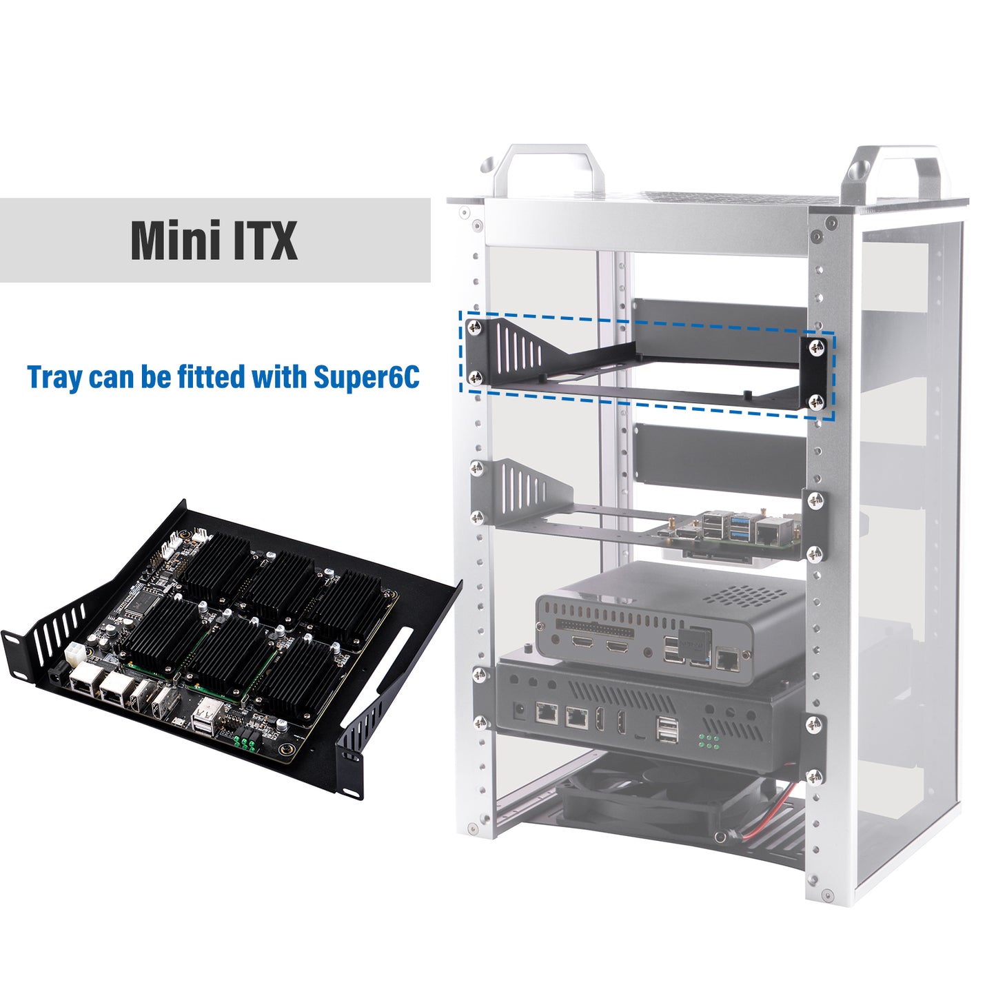 DeskPi RackMate Accessories Mini ITX Shelf 10 inch 1U Rack