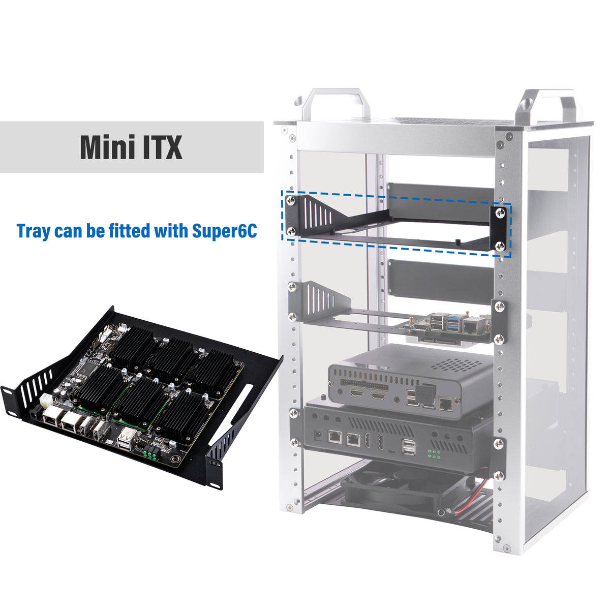 DeskPi RackMate Accessories Mini ITX Shelf 10 inch 1U Rack – DeskPi Store